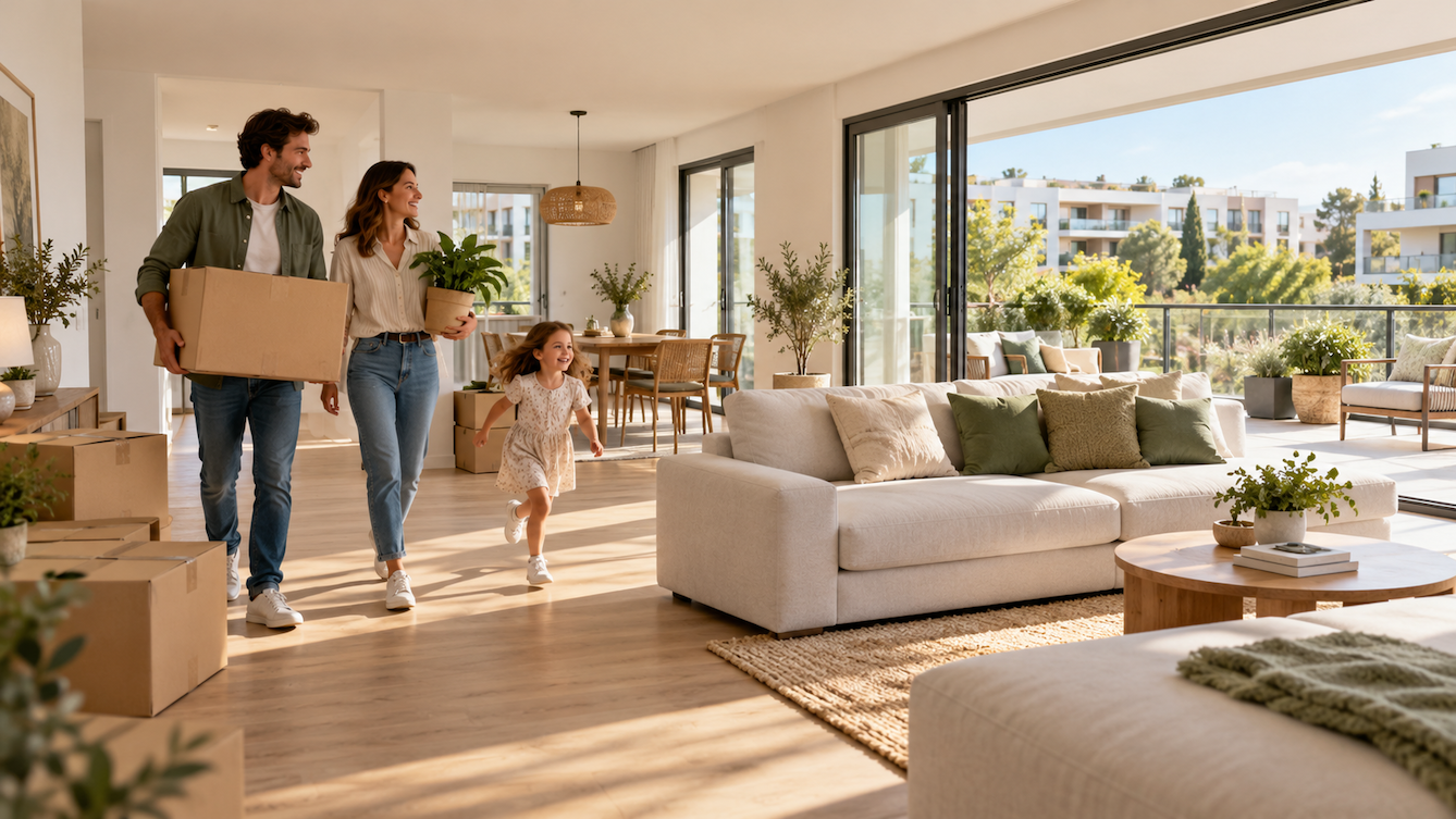 Visuel bleu marine : 87 619 logements neufs en offre commerciale selon la FPI, avec deux barres comparant FPI et ministère